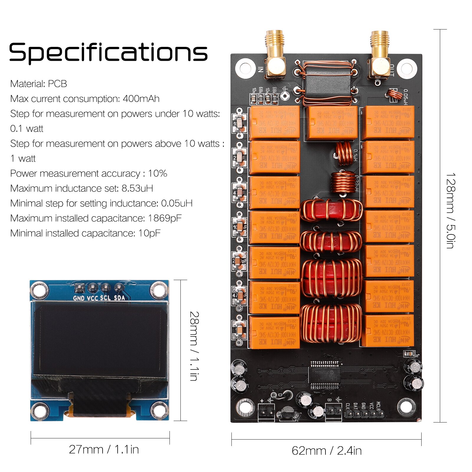 ATU-100 Diy Kits 1.8-50Mhz Automatische Antenne Tuner + Oled Firmware Geprogrammeerd Versterker Receiver Accessoire