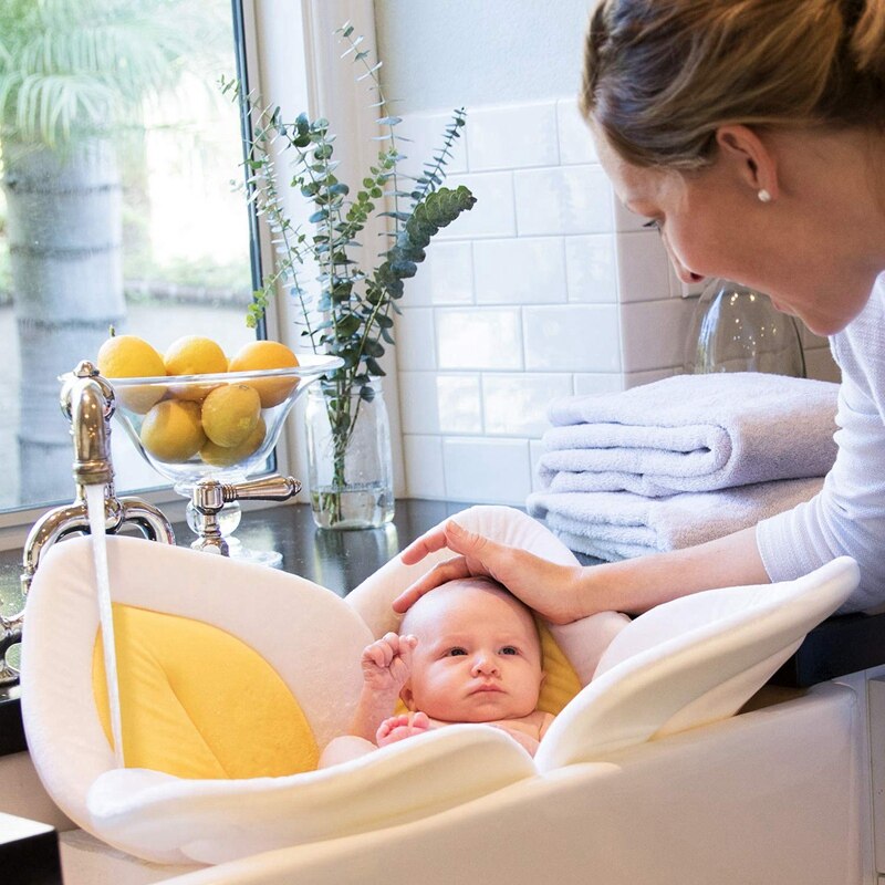 Coussin De Bain Bébé En Forme De Fleur - Pour Nouveau-nés 0-6 Mois - Diamètre 79.5 Cm - Doux Et Sécuritaire Pour Le Bain