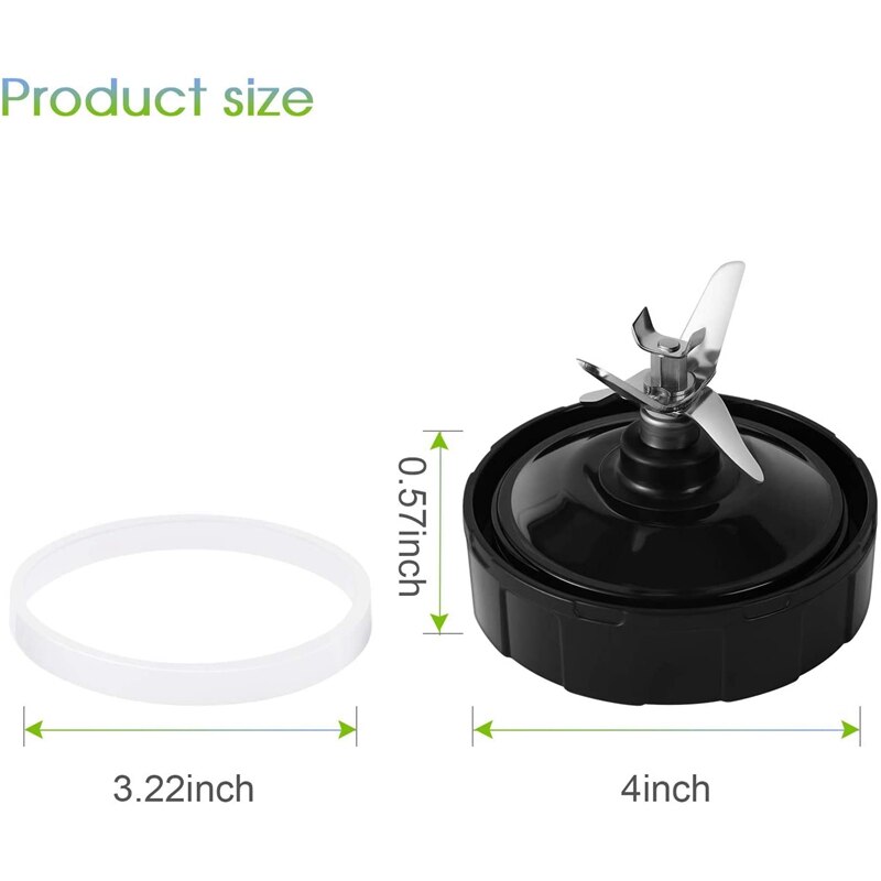 7 Fins Replacement Blade Suitable for Ninja Blender Replacement Parts with 1 Extra Gasket Rubber and 1 Brush Suitable