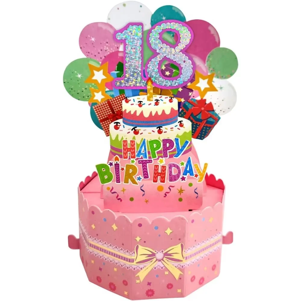 Happy Birthday Greeting Card With Envelope 3D Box 18th/30th/40th50th/60th Years Old Birthday Wishes Message Card Party: Orange