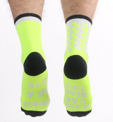 Hvis du kan læse denne unisex udendørs sport cykelsokker bjergsokker mtbbike sokker: Fluorescerende grøn