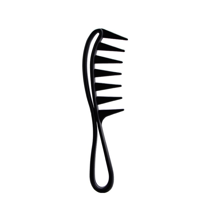 Barbería para hombres, juego de peine para el cabello, horquilla de diente ancho, cabeza de aceite Vintage, color negro: Wide tooth comb
