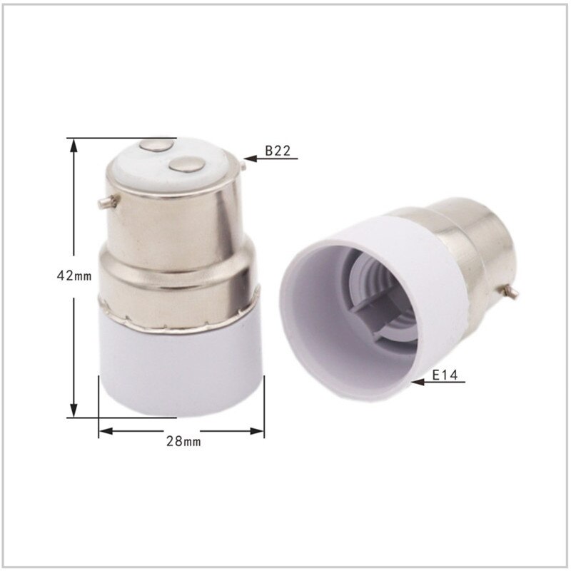 10pcs/lot B22 Bayonet to E14 Mini LED Lamp Fitting Adapter Light Bulb Socket Changer