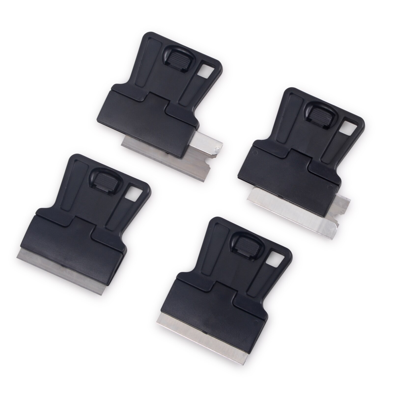 FOSHIO 4PCS Razor Scraper with Box Steel Razor Blade Squeegee Carbon Fiber Window Tint Tool Household Cleaning Tool Glue Remover