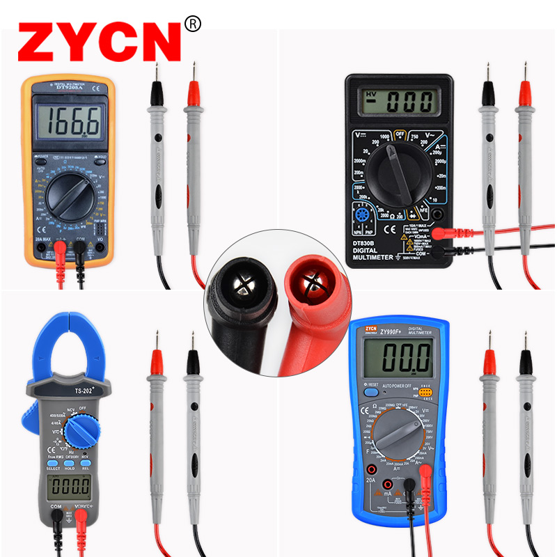 Zycn digital multimeter prober 1000v 20a multimeter kabel føletråd  p1502b multimeter testledninger nålespids universal sonde
