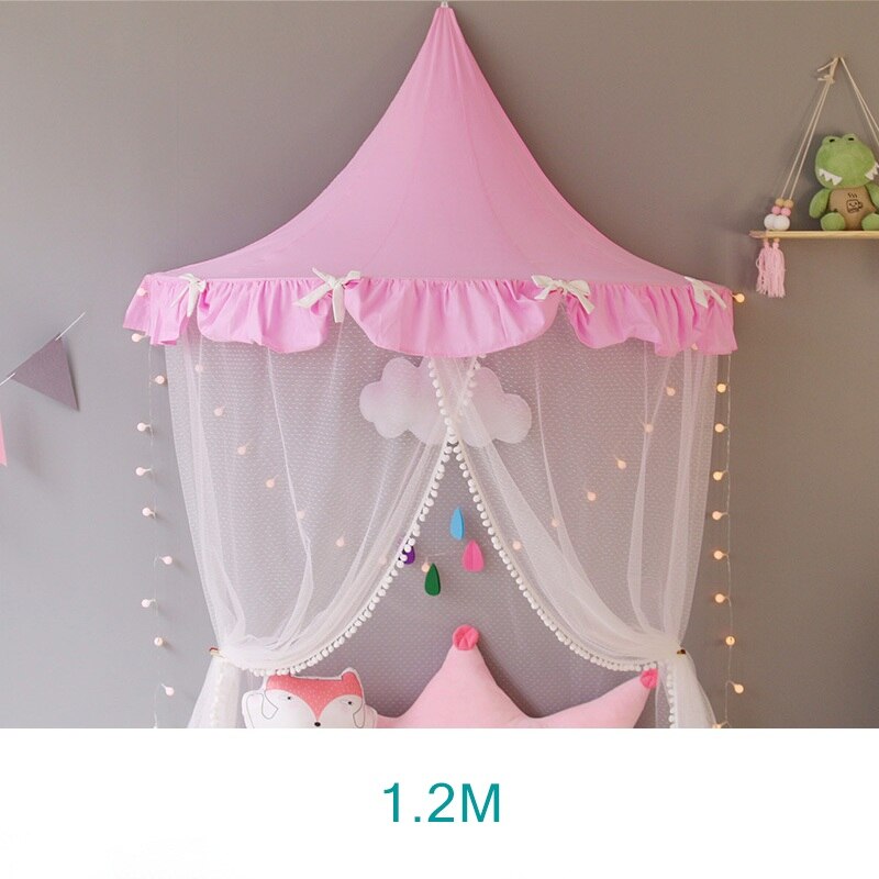 Baby Crib Netting Princess Dome Bed Canopy Childrens Bedding Round Lace Mosquito Net For Baby Sleeping 6 Colors: 1.2M Style 4