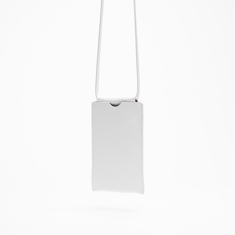 Woman Mint Green PU Leather Single Strap Casual Soft Can Hold On Phone Messenger Crossbody Bags Q001: White