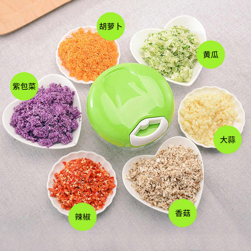 Powerful Manual Garlic Pulverizer Meat Grinder Hand-power Food Chopper Mincer Mixer Blender to Chop Fruit Vegetable Shredders