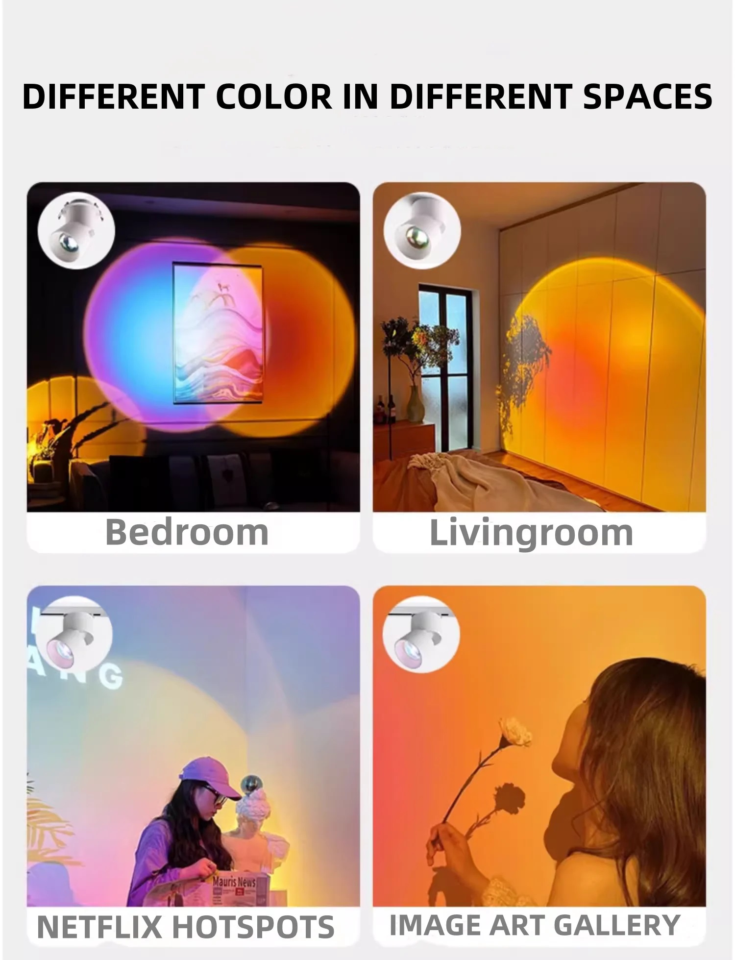 Regenboog LED-spot Kleine Mini Zonsondergang Projectielamp Sfeer Nachtverlichting Kamer Muur Podium Bar DJ Evenementen Decor Armaturen