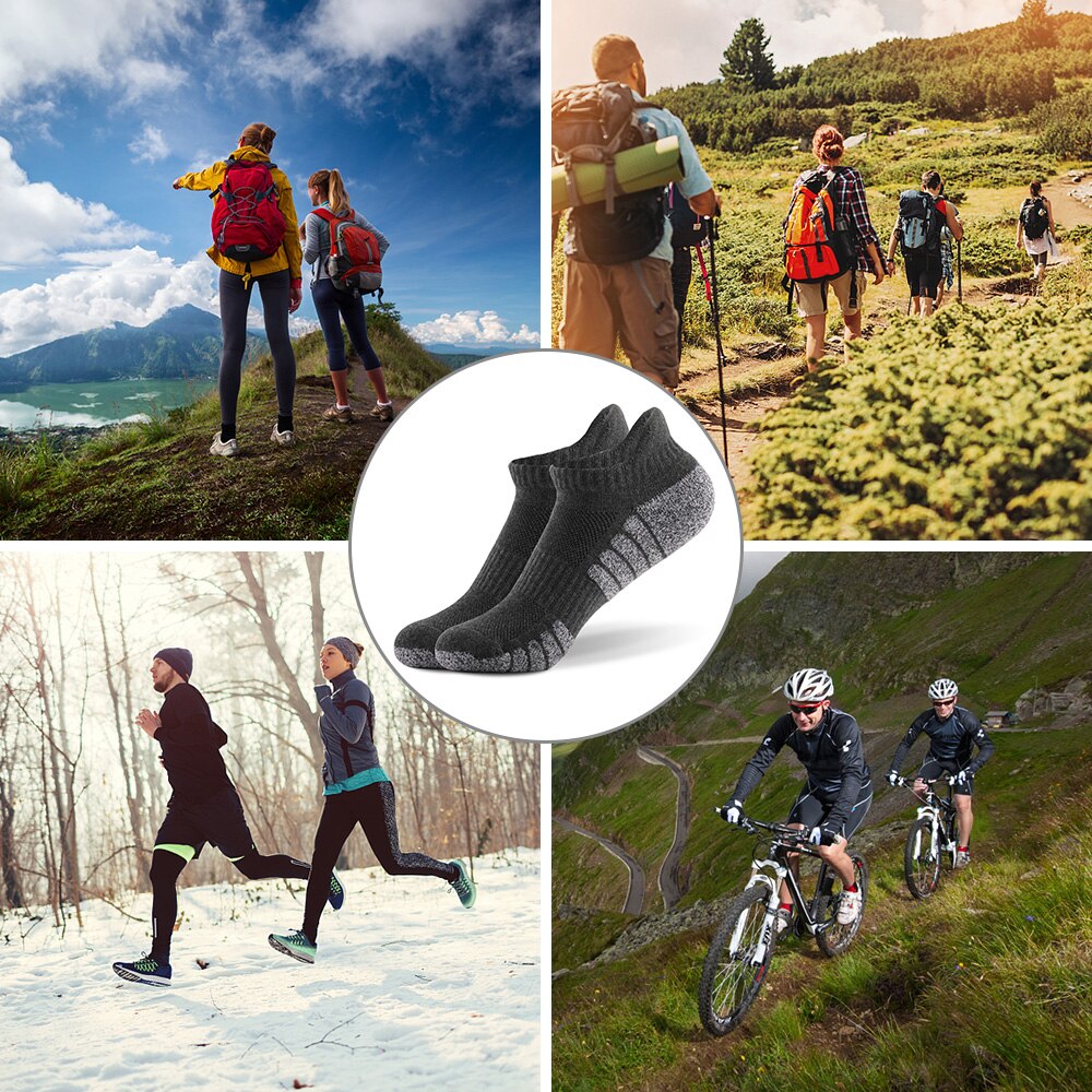 6 paria urheilu nilkkasukat paksu neulottu syksy talvi sukat fitness hengittävät nopeasti kuivuvat sukat lämpimät sukat juoksupyöräilyyn