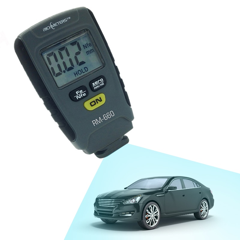 Autolack Dicke Messgerät Mangel Meter RM660 Digitale Beschichtung Dicke messen Tragbare Eisen Basis Nicht-eisen Aluminium