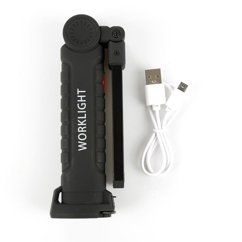 LED Cob Handle Work Flashlight Foldable Torch Fold Work Hand Flash Light Bottom Magnet Built In Battery USB Charger