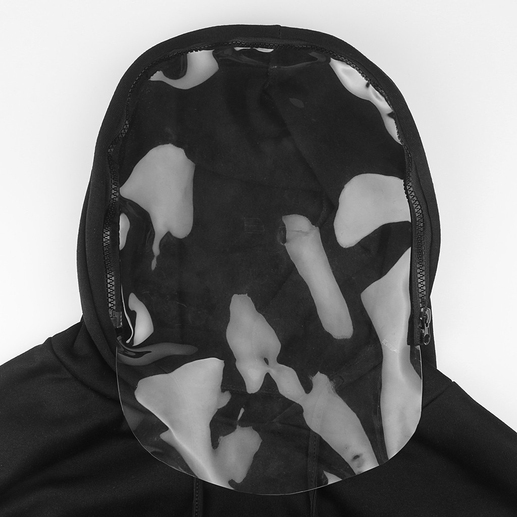 Escudo con capucha sudadera asimétrica de forro polar de cara completa que cubre la cremallera superior para sudaderas con capucha sudadera de manga larga calidez básica de invierno