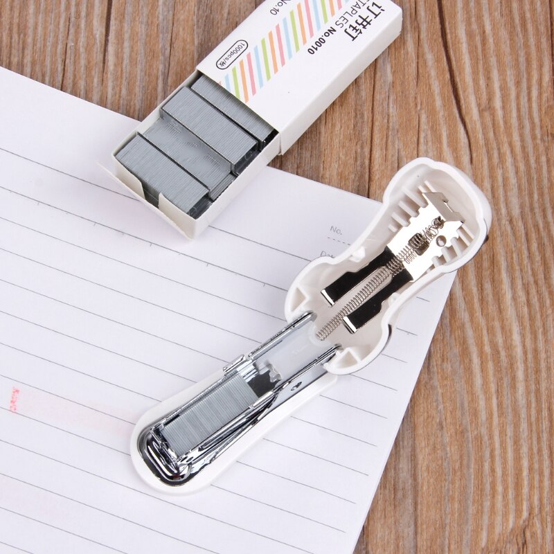 Mini Panda Stapler Set Paper Binder Within 1000pcs Staples Office School Supply G6DD