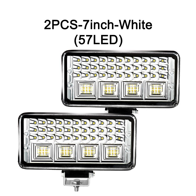 Nlpearl valopalkki/työkevyt kuorma-autot led työvalopalkki tulvapistevalo työvalot autoihin maastotraktori vene 4 x 4 12v 24v: 2 kpl -7 tuuman valkoinen