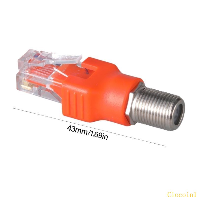 1pc rf till  rj45 omvandlare adapter f-typ kontakter rf hona till  rj45 hane koaxial koaxial pipa kopplingsadapter