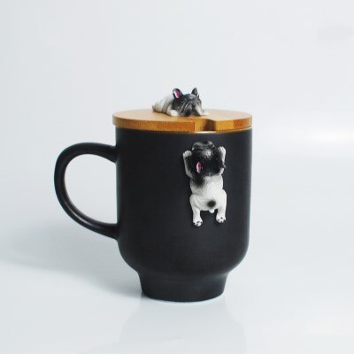 kreative Karikatur 3D Korgi Französisch Bulldogge Keramik Tassen niedlich Große Kapazität Hund Tassen Schüler Paar Becher Für Freund tasse: F2---400ML