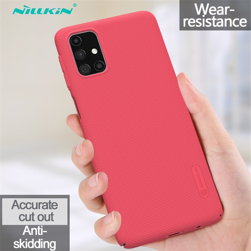 Nillkin pokrywa dla Samsung galaktyka M31s M51 przypadki matowe tarcza Obudowa matowy twardy PC telefon ochraniacz tylna pokrywa dla Samsung M51: For Samsung M31s / czerwony