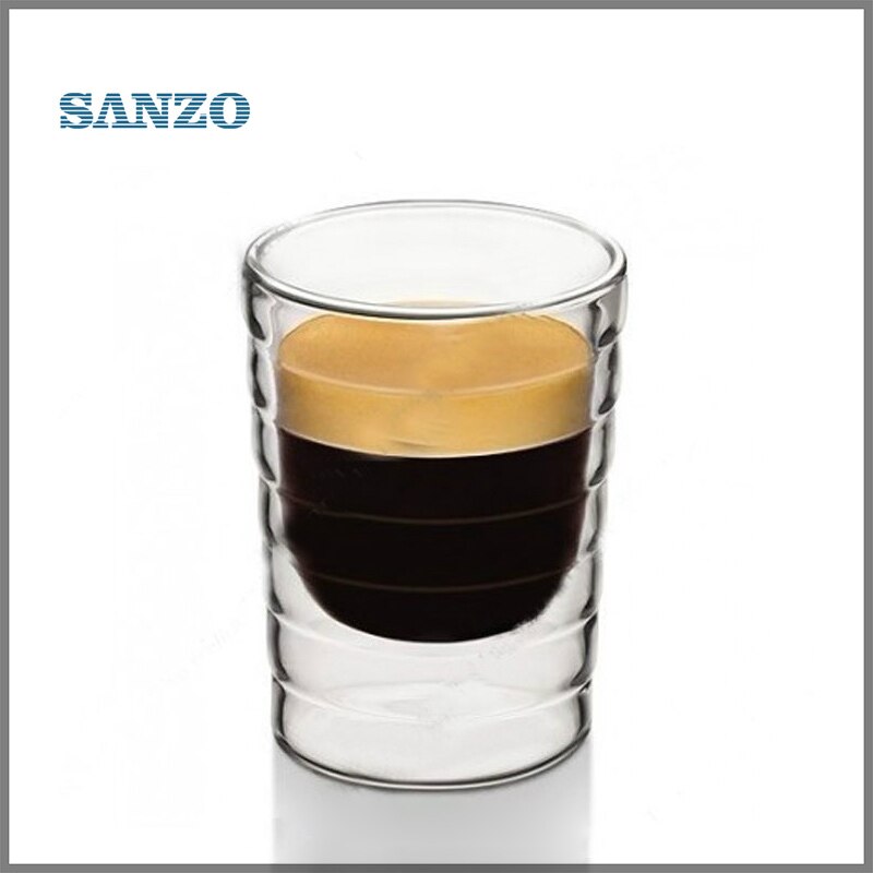 Tasse de café en verre à double couche | Offre spéciale de , 2 coup à la main, double isolation, tasse de café en verre 400042