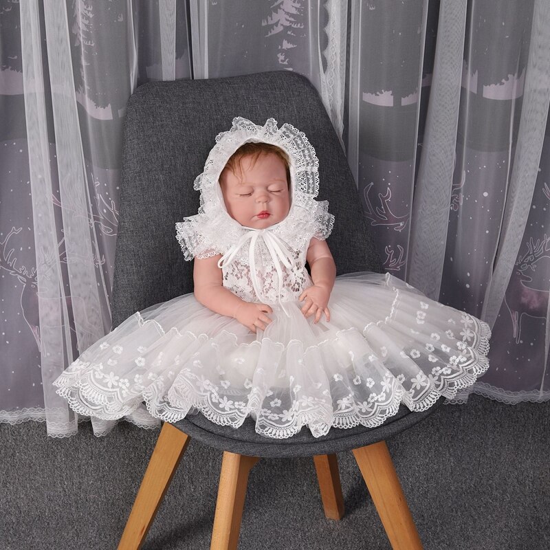 Abito da battesimo per bambina 2022 abito in pizzo di Nylon per bambina battesimo neonato neonate abito da sposa abiti da festa 12 mesi