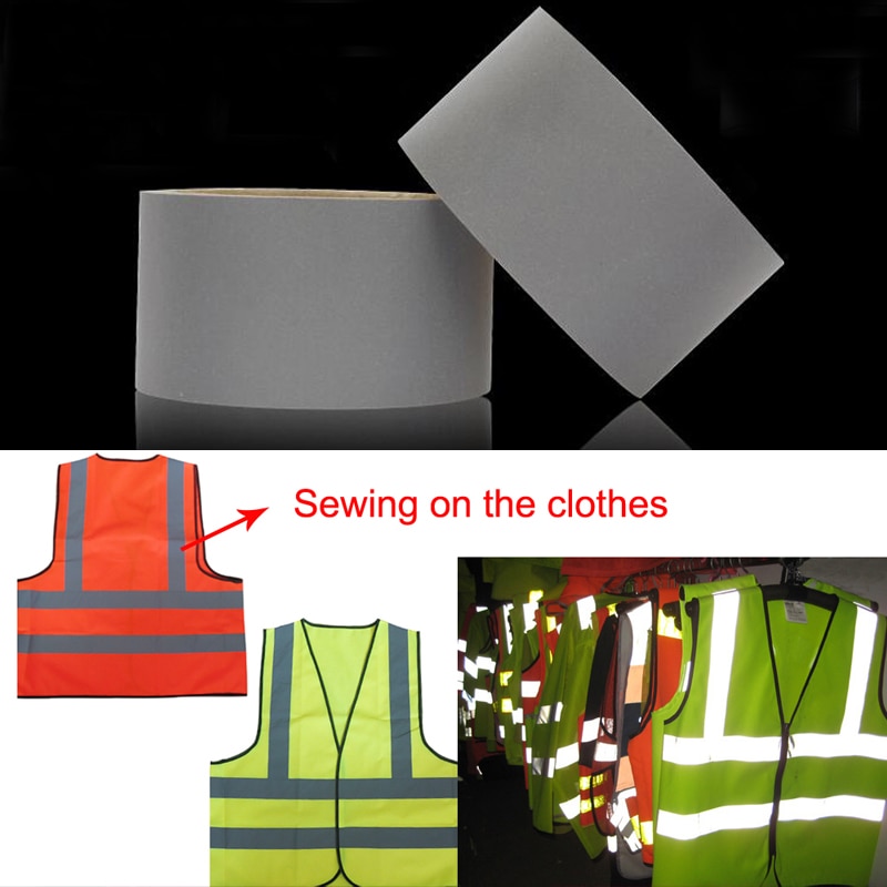 High Visibility Gery Reflective Polyester Fabric for Clothing Sew On