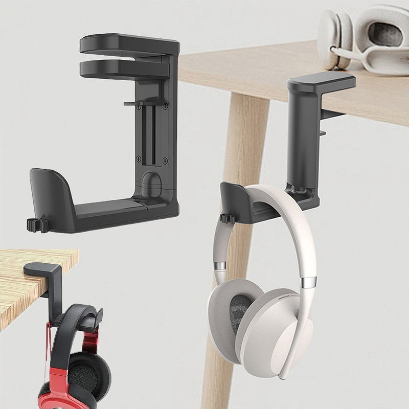 Kopfhörerständer unter dem Schreibtisch 360° ° Rotierende Clip-an unterstützt Kopfhörer Anzeige Gestell Spielen Headset Aufhänger Haken Organizer (kein Locher)