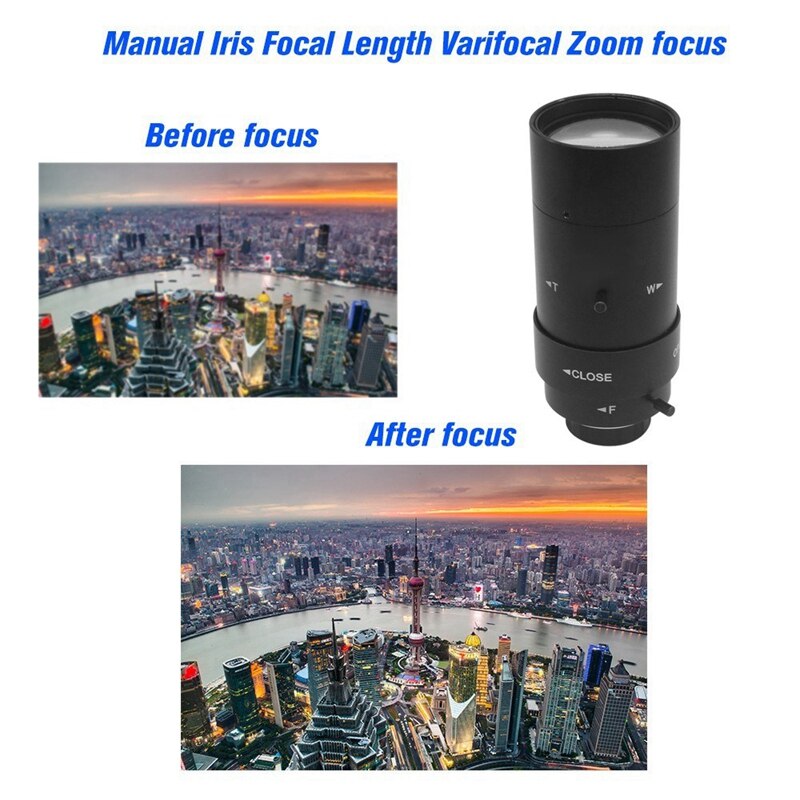 5-100 millimetri CS F1.8 Lente Da 1/3 Pollici Manuale Iris e Lunghezza Focale Zoom Varifocale CS-Mount Lens per la Sicurezza del CCTV Della Macchina Fotografica