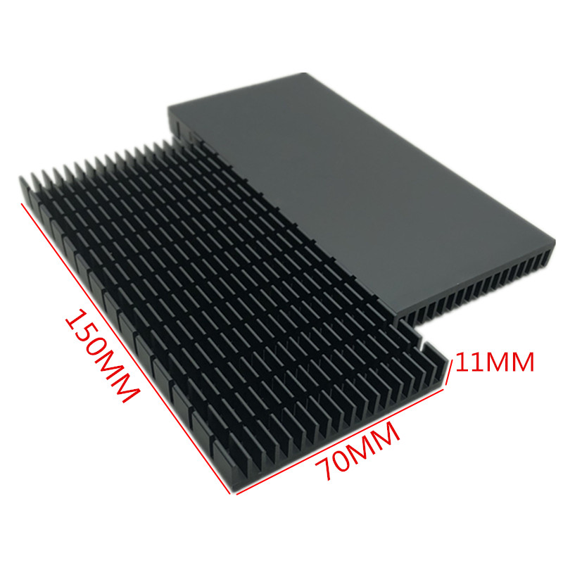 Disipador de calor negro oxidado de alta potencia, radiador ranurado de 150x70x11MM, de , 1 unidad