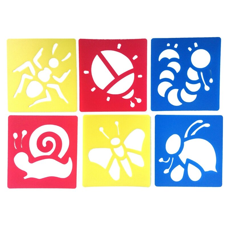 Pochoirs de peinture en plastique PP, bricolage, modèles de dessin lavables pour enfants, apprentissage de la peinture, pochoir, jouets: H16