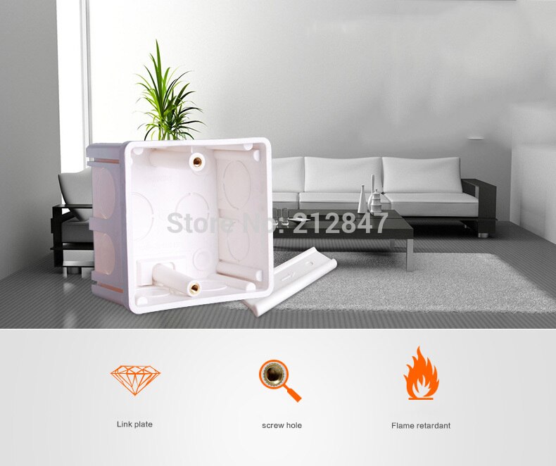 2 Pcs 86x86x38mm White PVC Flush-Type Wall Mounted Single Gang Junction Box