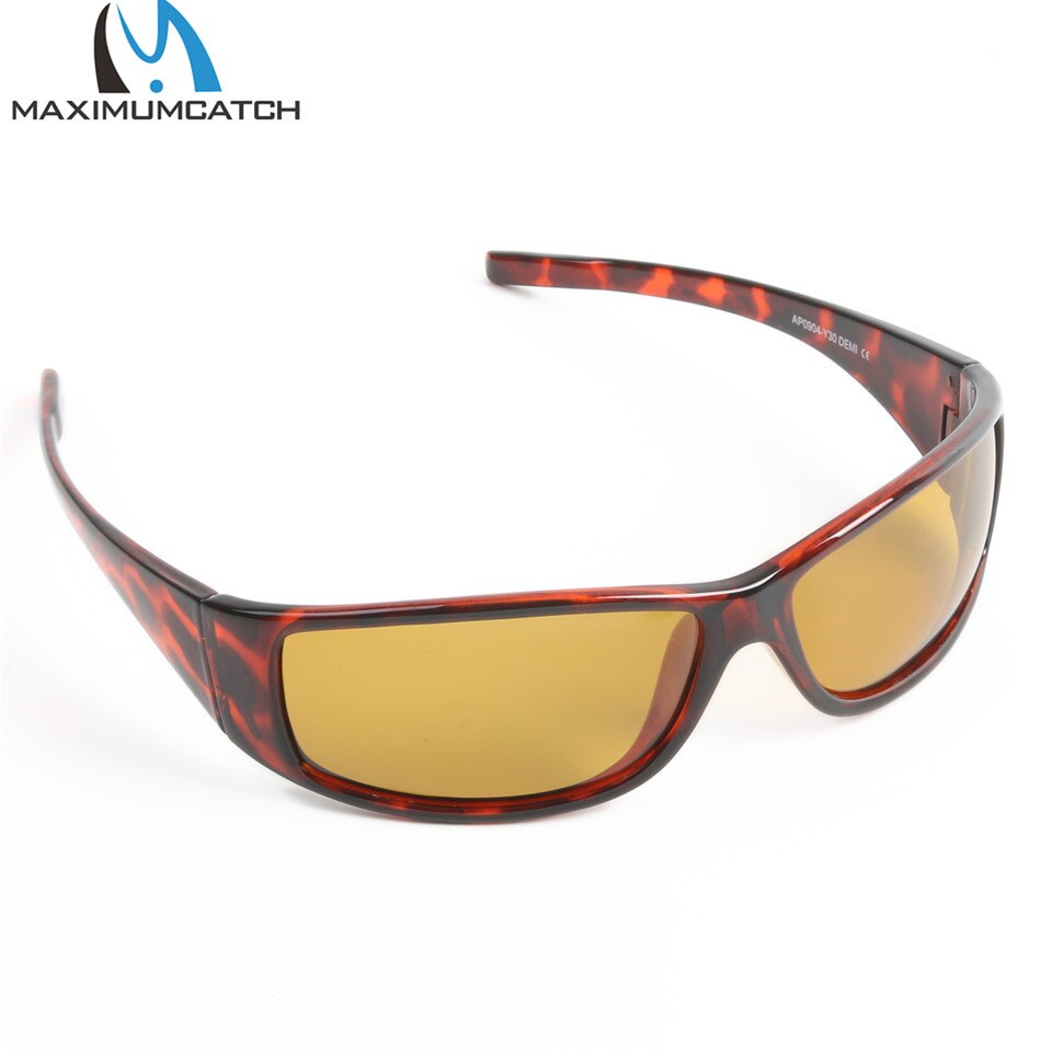 Gafas de sol polarizadas para pesca con mosca, lentes de sol con montura de tortuga Maximumcatch, color gris/amarillo/marrón