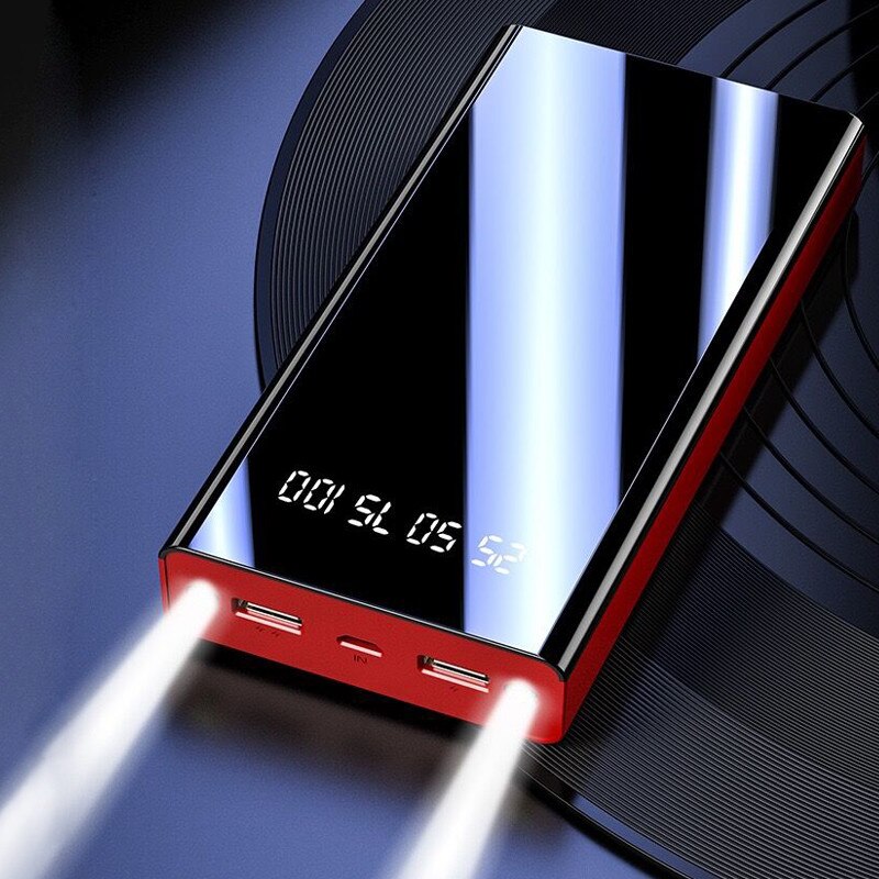 50000Mah Mobiele Power Bank Met Zaklamp Led Digitale Display Snel Opladen Externe Batterij Travel Outdoor Draagbare Oplader