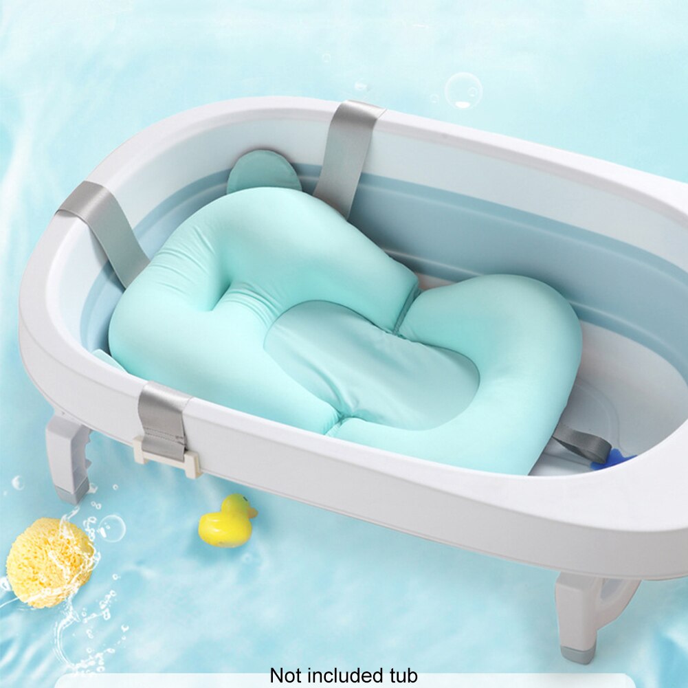 Bath Tub Pad Fixed Breathable Hanging Holes Portable Soft Skin Friendly Leak Proof Non-Slip Newborn Adjustable Buckle Shower