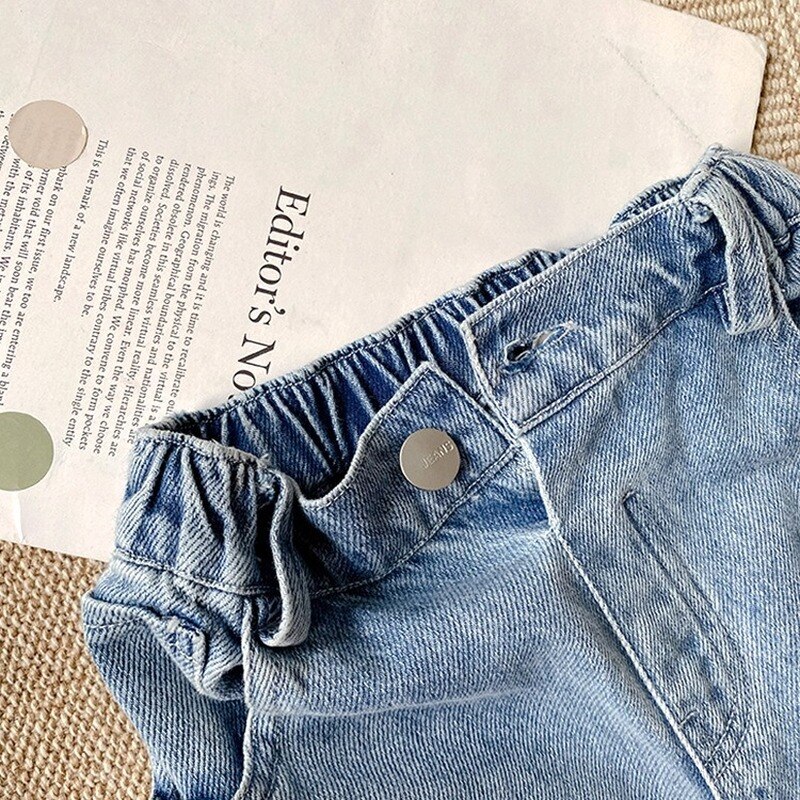 Pantalones vaqueros rasgados para niños y niñas, jeans delgados unisex, jeans rotos, 1-8 años