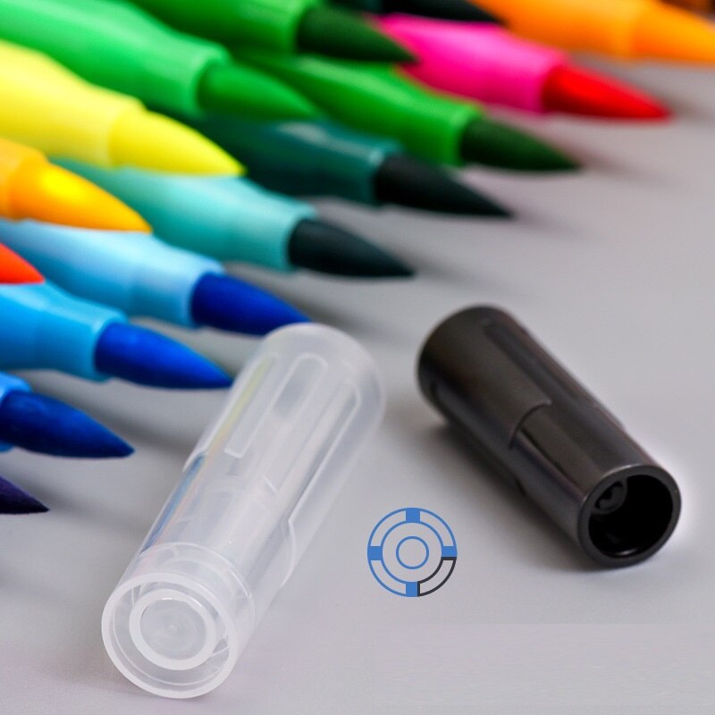 12/24 farver dobbelt spids penselpen highlighter fed fine liner kalligrafi tegning signatur kunst maleri skolebørn  a6855