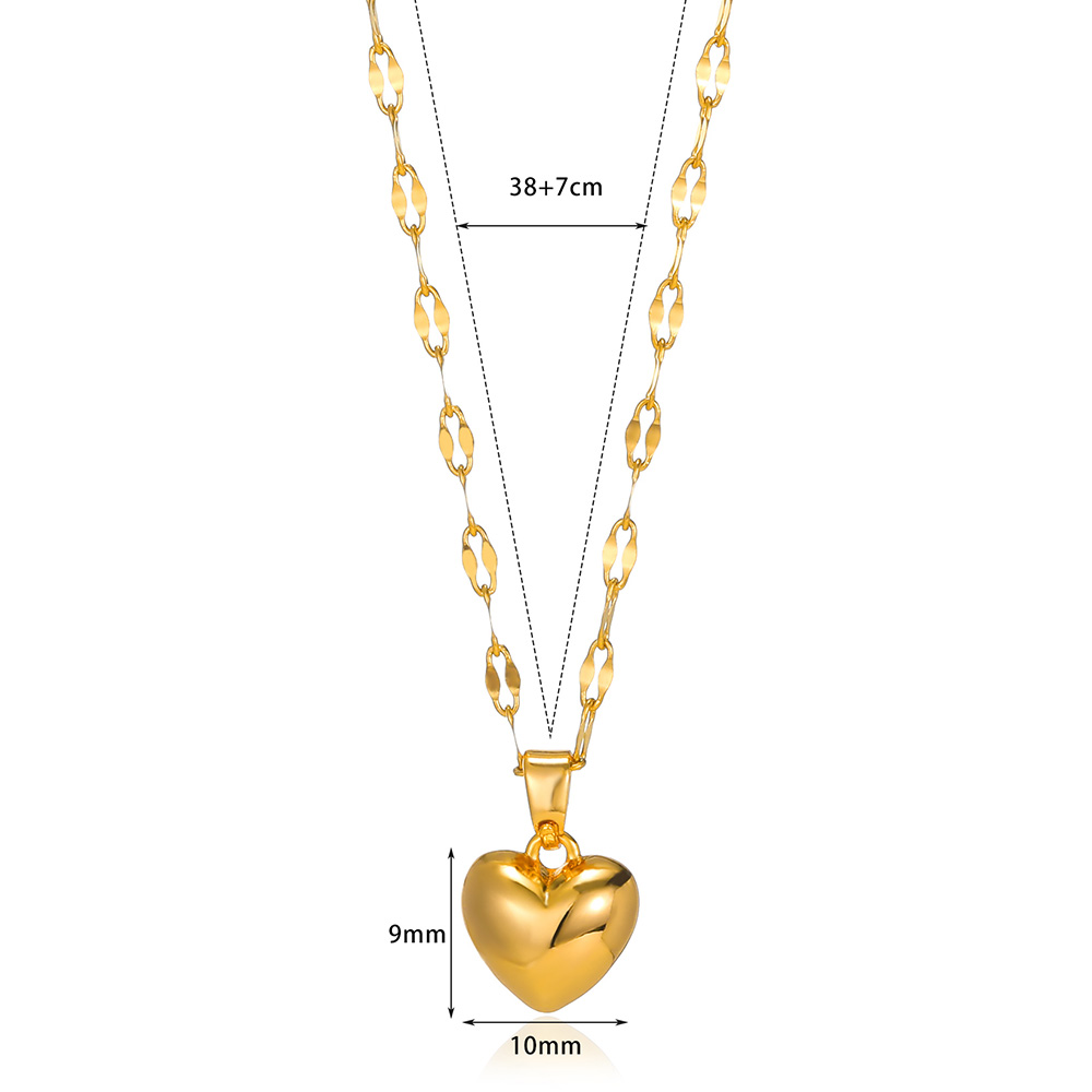 Collana con ciondolo a forma di cuore in acciaio inossidabile per donna Catena per labbra colore oro Accessorio per amore Collane Grossista di gioielli di moda