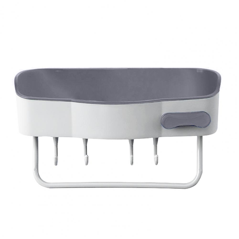 Shower Caddy Rounded Edge Space Saver Removable Hook Traceless Tray Bathroom Organizer Bathroom Shelf for Dorm: White