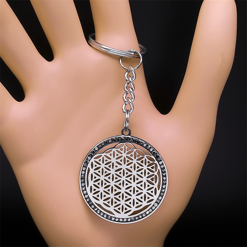 Blume des Lebens Edelstahl Kristall Anhänger Halskette Metatron Heilige Geometrie Symbol Halskette Schmuck Schmuckstück femme N4833S02