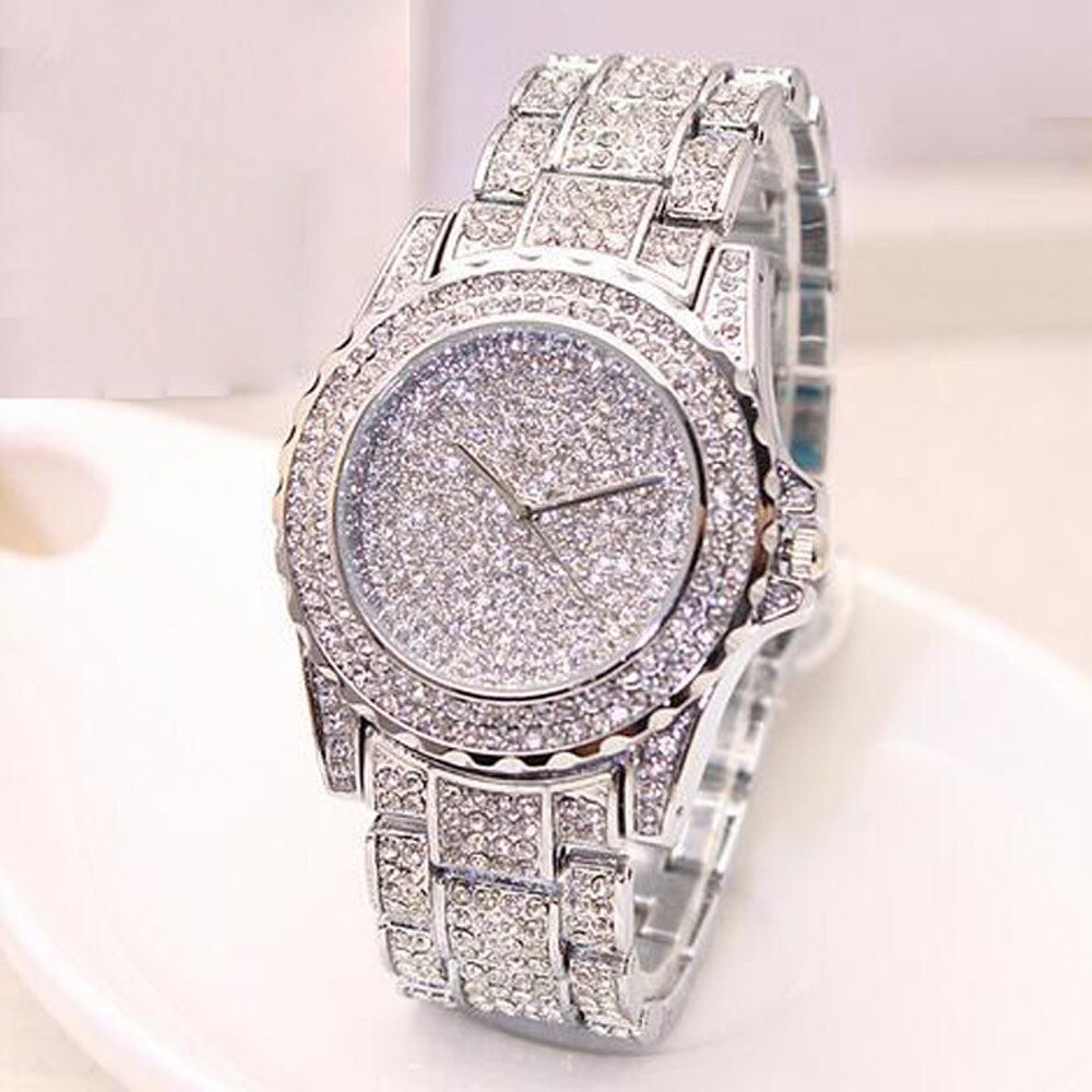 Femmes diamant montre luxe diamants montre-Bracelet dames analogique Quartz Vogue montres étanche Bracelet montres # Y