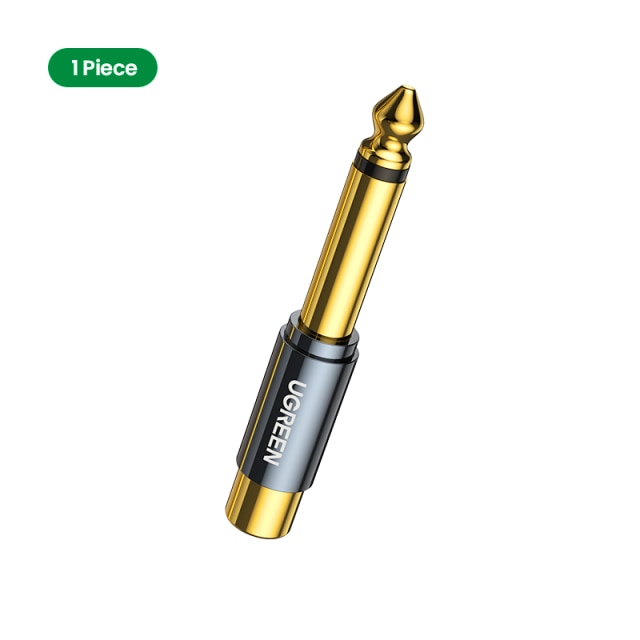 Ugrønn rca  til 6.5mm 6.35mm 1/4 adapter gullbelagt leie kobber 6.5mm hann til rca hunn til jack ts mono adapter lydkontakt: 1 stk