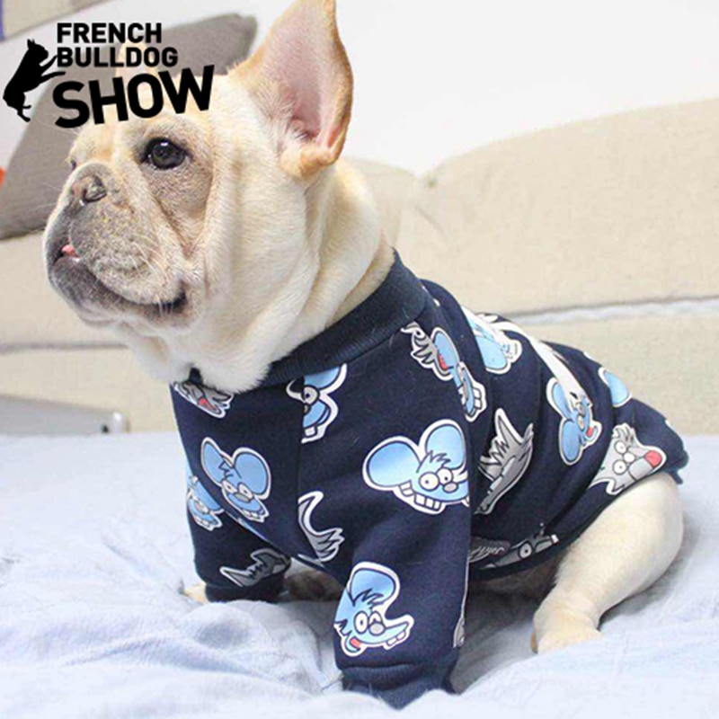 Franse Bulldog T-shirt, Hond Kleding Marineblauw Hond Vest Hond Kleding