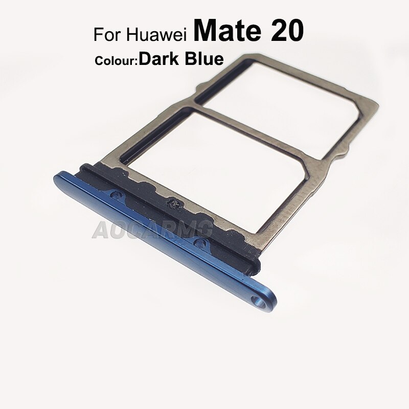 Aocarmo SD MicroSD Holder Nano Sim Card Tray Slot For Huawei Mate 20 Mate20 HMA-AL00 HUAW: Dark Blue