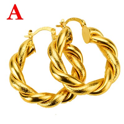 Dubai Gouden Sieraden Afrikaanse Sets Goud Kleur Sieraden Ethiopische Ketting &amp; Oorbellen Voor Israël/Soedan/Arabische/Midden oost Vrouwen: A EARRING