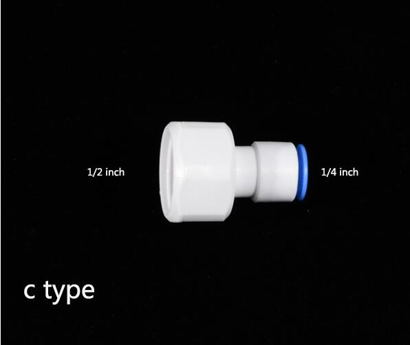 1/4 Inch L/T type Quick water connector Slip lock Quick-connect Gezamenlijke PE waterleiding Connectors fittings Waterzuiveraar: 2pcs C type