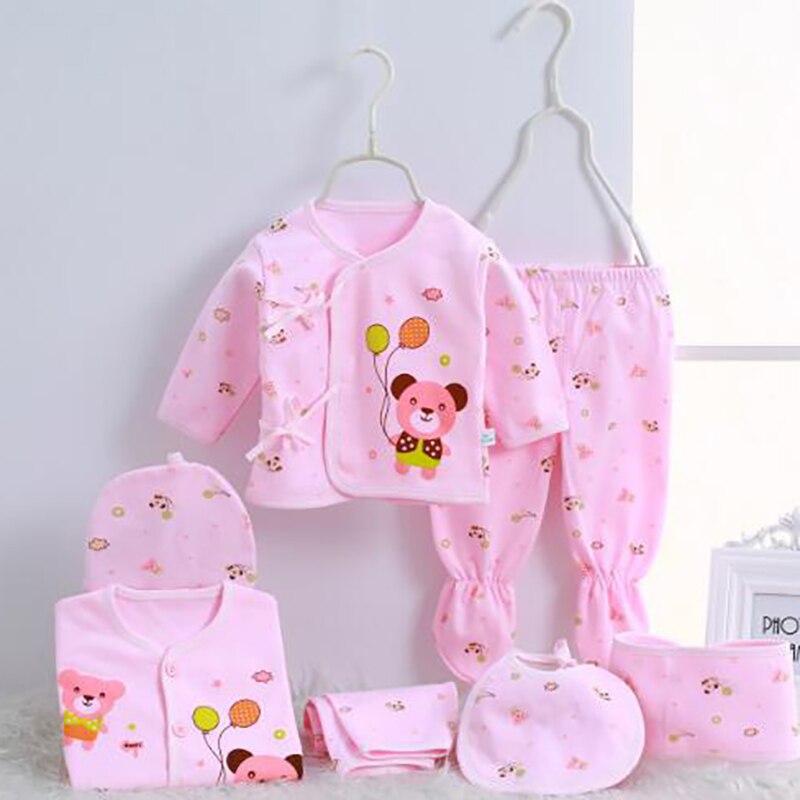 Ensembles de vêtements pour bébés | Ensemble en coton, pour -né fille garçon, chemise + pantalon + barboteuse + chapeau + culottes, ensemble de 7 pièces: CJM027P