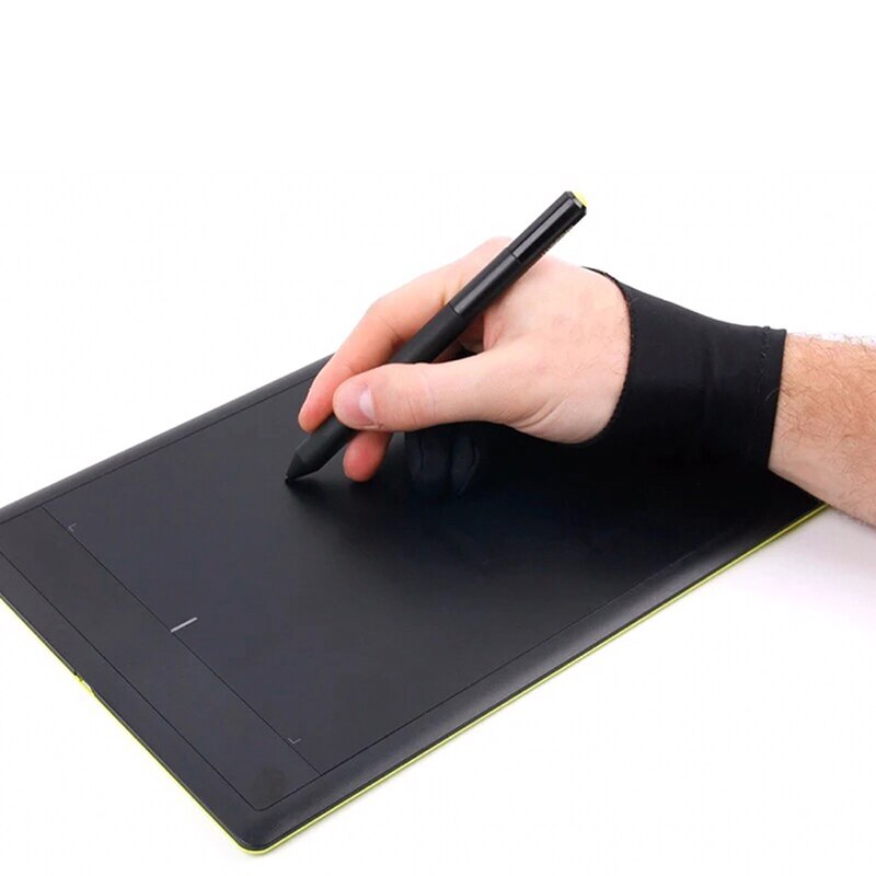 Antifouling kunstnerhandske sort 2- fingermaleri digital tablet skrivehandske til kunstelskere studerende tegner tilbehør