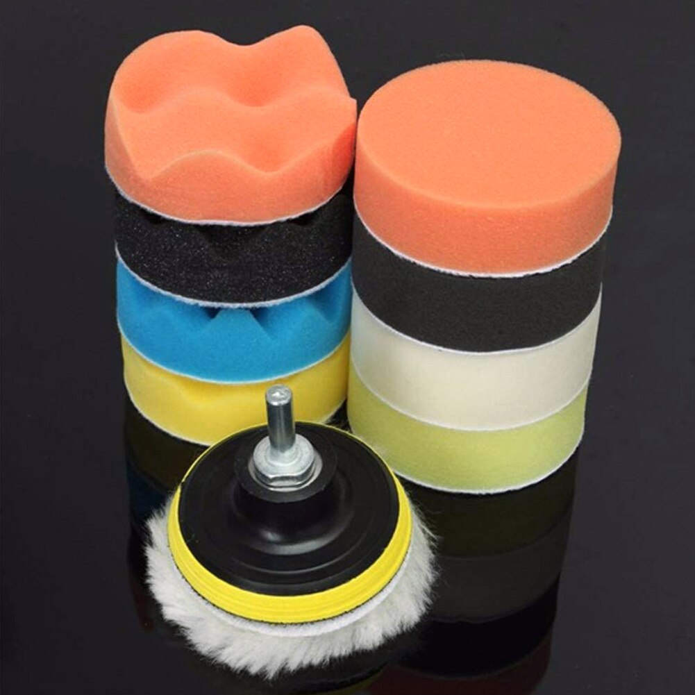 11pcs Buffing Pads Polishing Buffer Tool Kit For Car Polisher Drill Sponge Kit Waxing Foam Waxing Tool Metal Polish