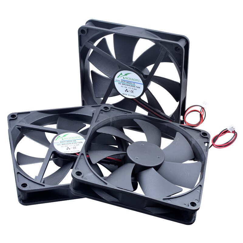 ACP14025 14cm 140mm ventilador 140x140x25mm DC5V 12V 24V 2pin ventilador de refrigeración adecuado para caja de PC fuente de alimentación enrutador inversor