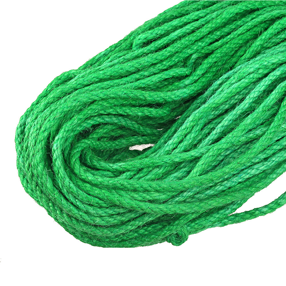 Cuerda de yute Natural de 5mm, cuerda de hilo colorida, cuerdas retorcidas de cáñamo, cuerda de macramé para rascar mascotas, decoración artesanal hecha a mano, 10 yardas: 5 mm / níquel
