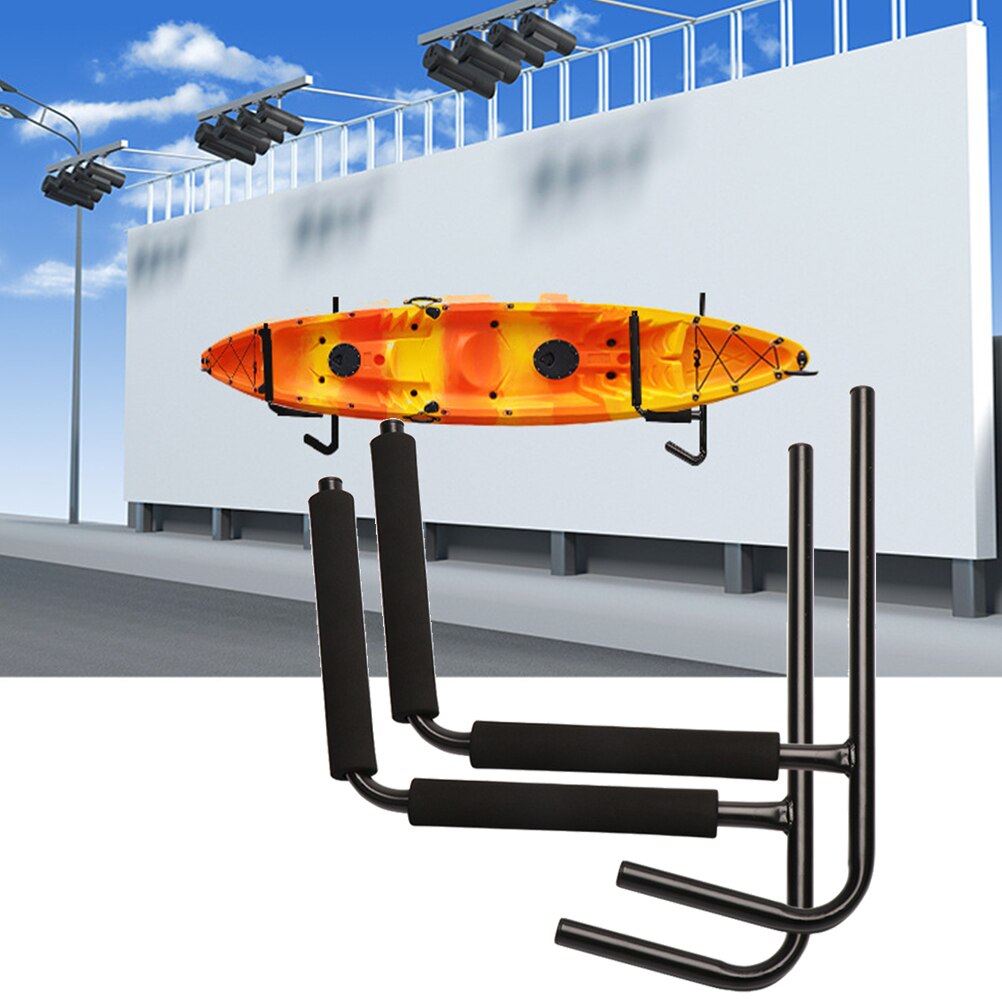 2 Stuks Kajak Rack Muurbeugel Houder Hanger Supporter Carrier Opslag Muur Beugel Kano Peddel Surfplank Accessoire (Zwart)